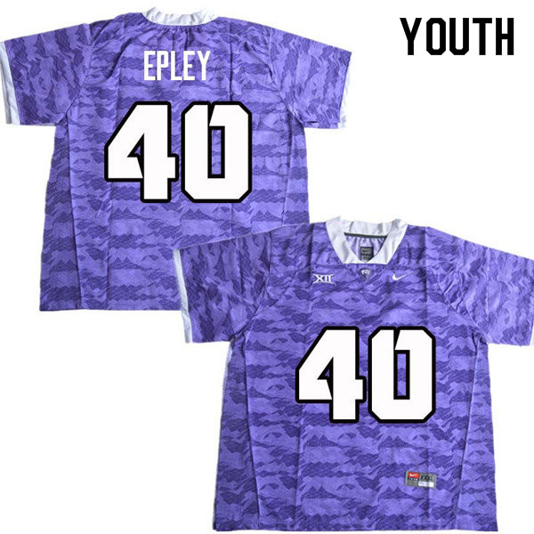 Youth #40 Michael Epley TCU Horned Frogs College Football Jerseys Sale-Purple